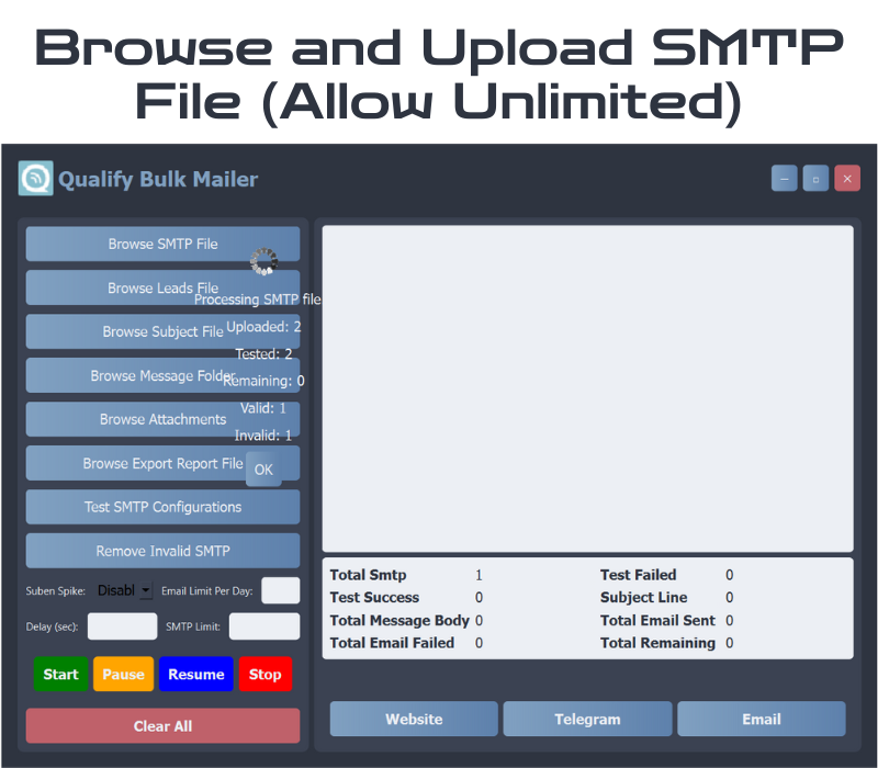 Qualify Bulk Mailer - Bulk Email Sender Software + Full Reseller + (License Generator)